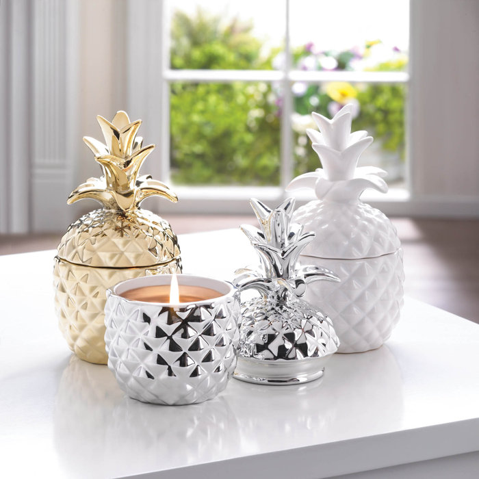 Ceramic Pineapple Scented Novelty Candle Joss & Main